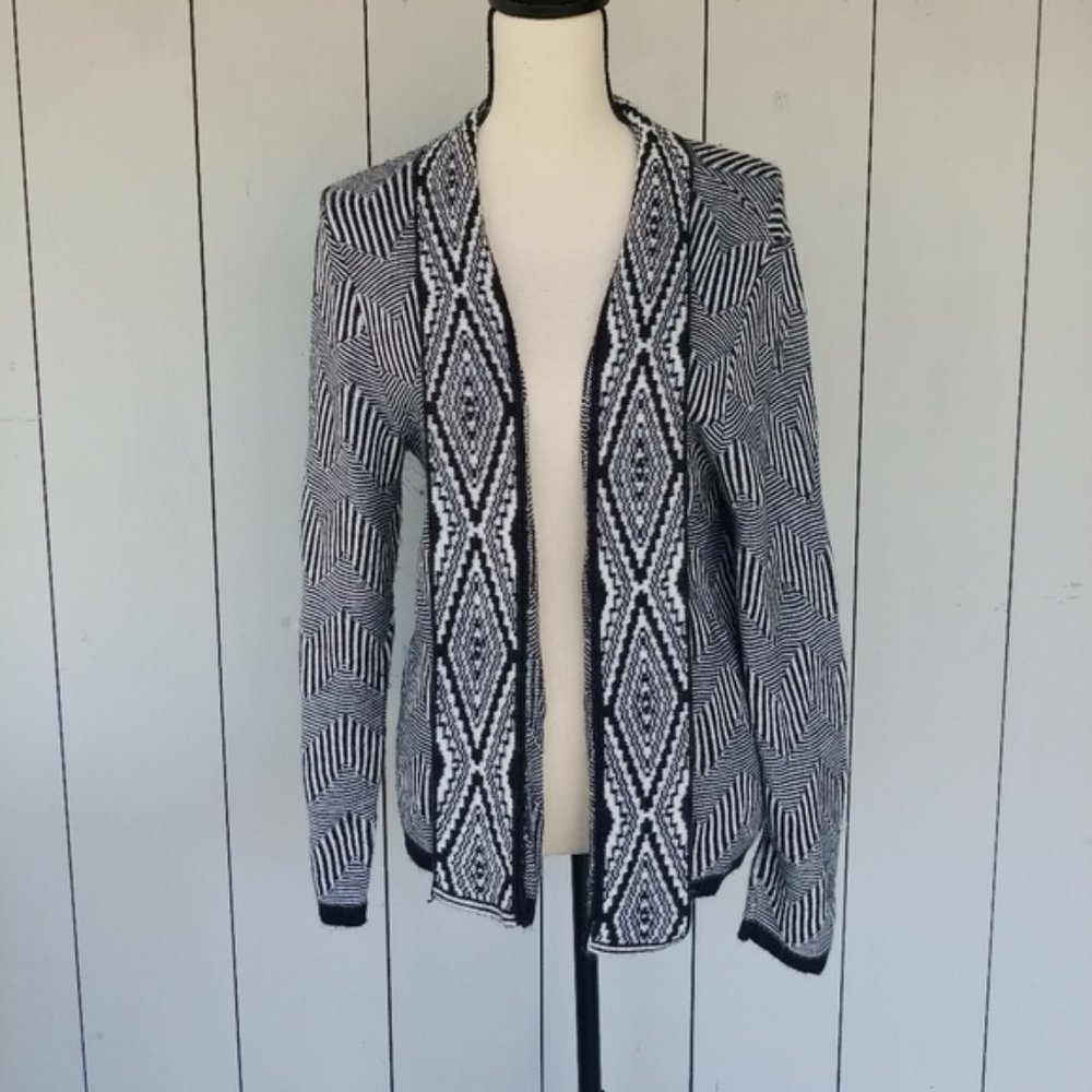 RUBY RD. Black and White Cardigan